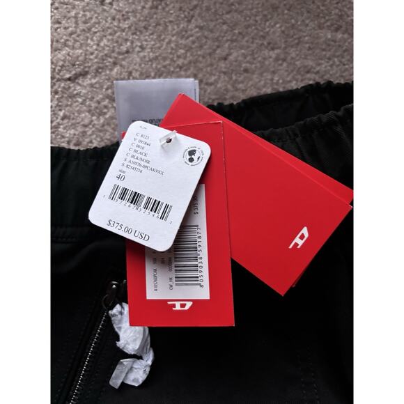 Diesel Black Nylon Cargo Pants Skater Goth Baggy P-Mirt NWT $375 - Picture 6 of 15